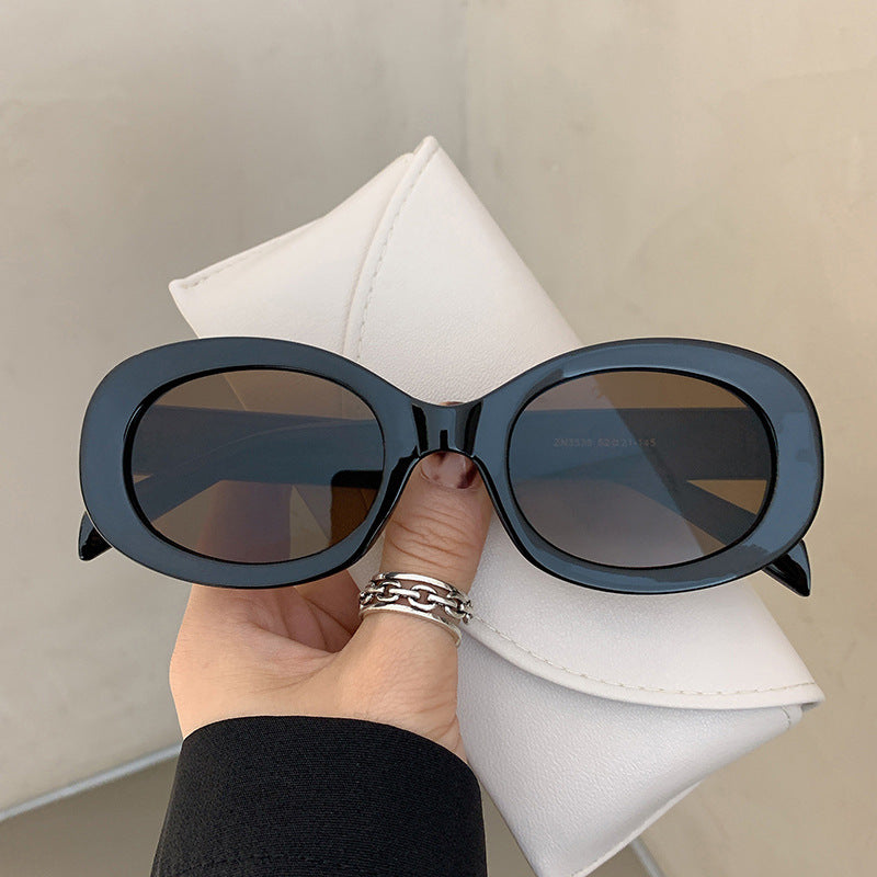 Damen modische Sonnenbrille im eleganten Ovaldesign mit robustem Rahmen Karnz