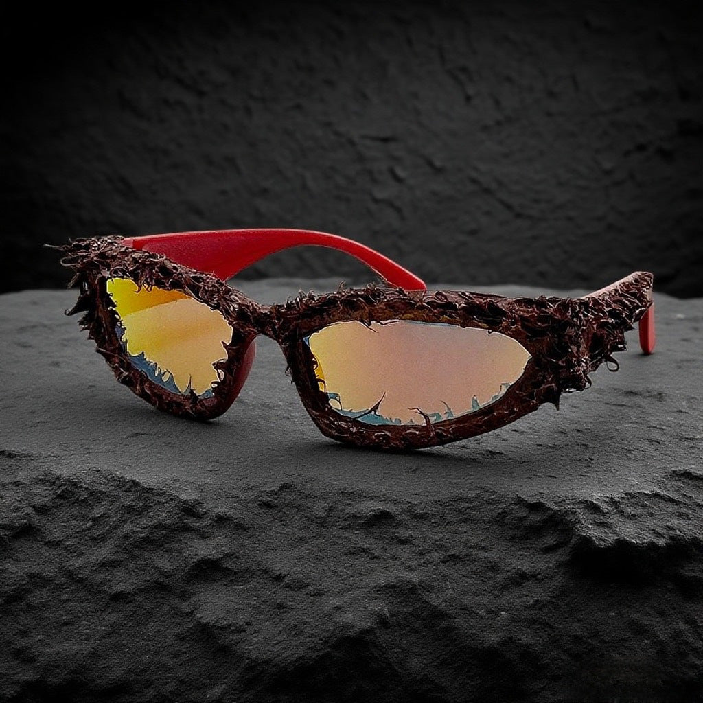 Damen Sportliche Sonnenbrille mit innovativem, kunstvollem Rahmen Karnz