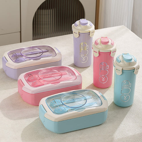 Stylische Lunchbox und Wasserflasche Set