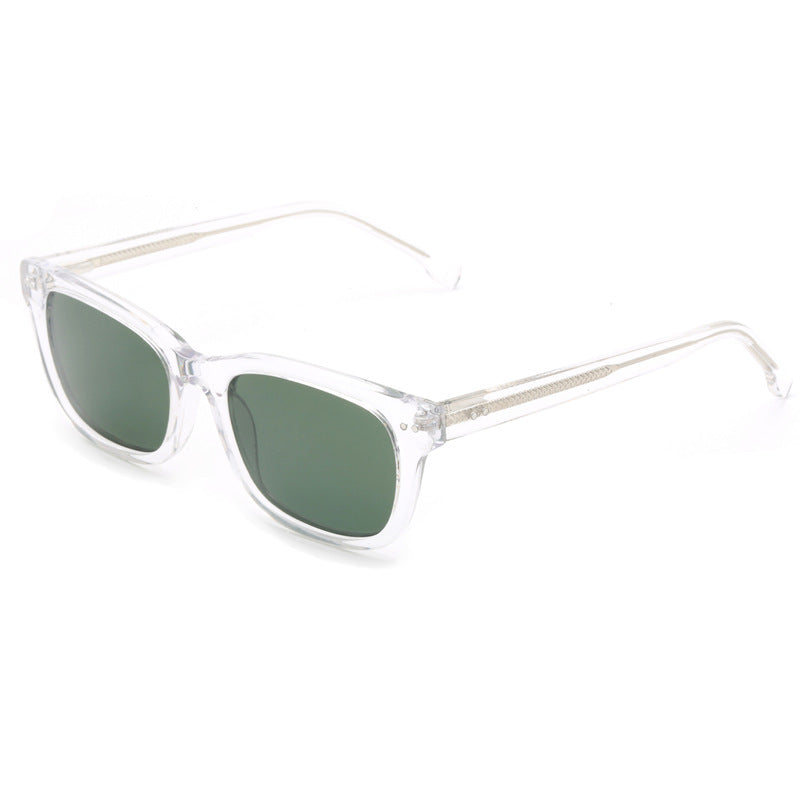 Damen trendige quadratische Sonnenbrille mit transparentem Rahmen Karnz