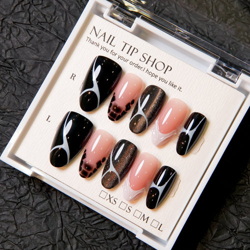 Künstlerische Stiletto Druck-on Nagelkunst