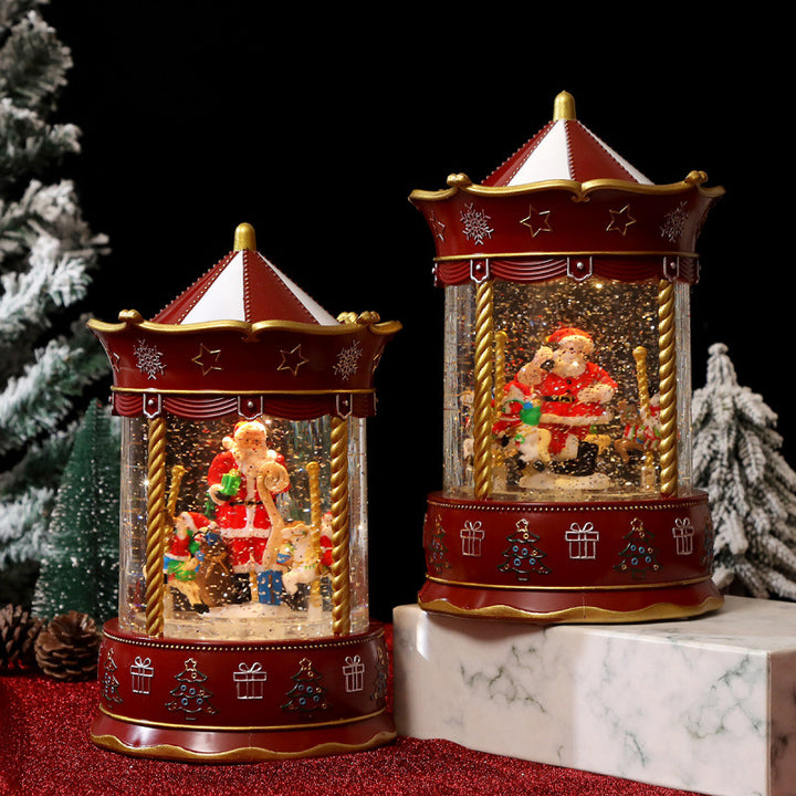 Nostalgische Weihnachtslaterne mit bewegter Szenen Karnz