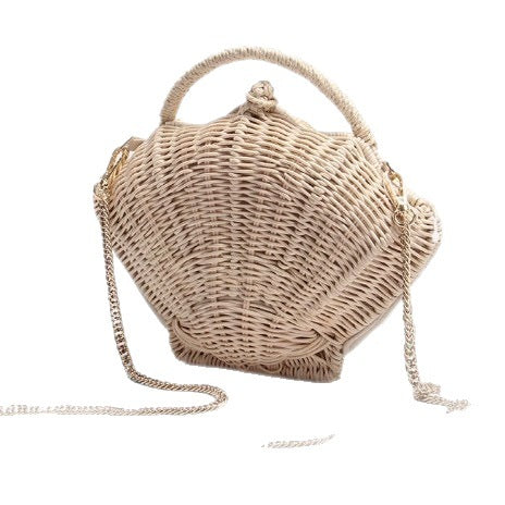Damen Handtasche im Korbdesign mit eleganter Kettenumhängung Karnz