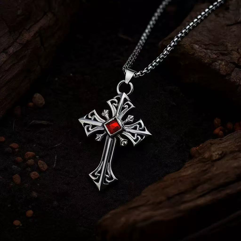 Gothic Cross Pendant Necklace Karnz