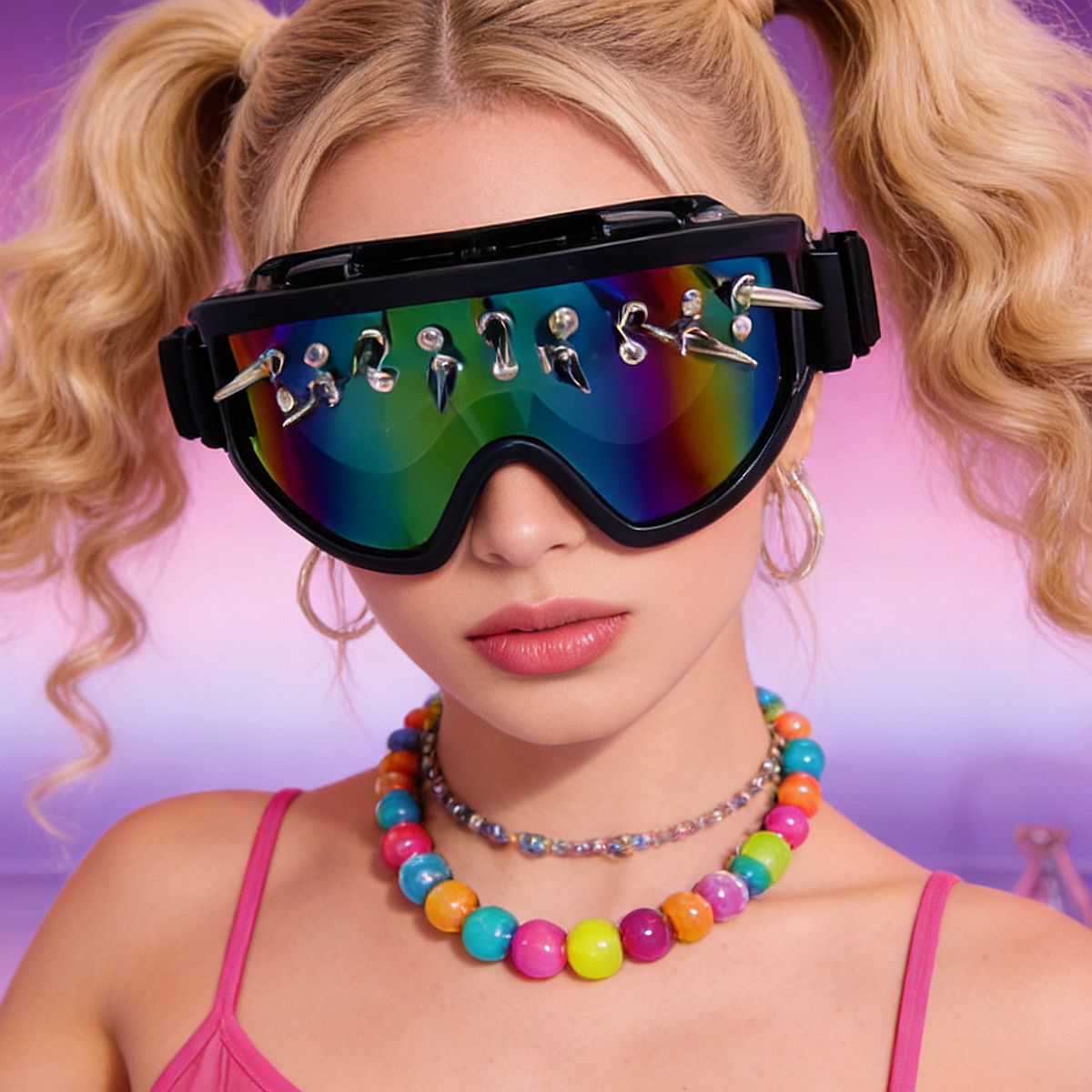 Damen Sportliche Schutzbrille mit Punk-inspiriertem Design Karnz