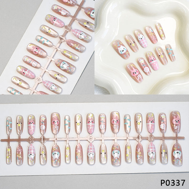 Verspielte Tier-Themen Presse-On Nagelkunst Karnz