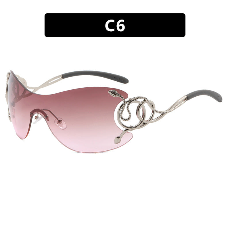 Damen futuristische Sonnenbrille mit verspieltem Design Karnz