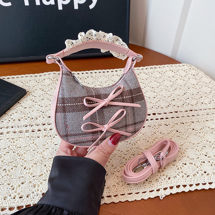 WoStylish Karo-Muster Handtasche Karnz