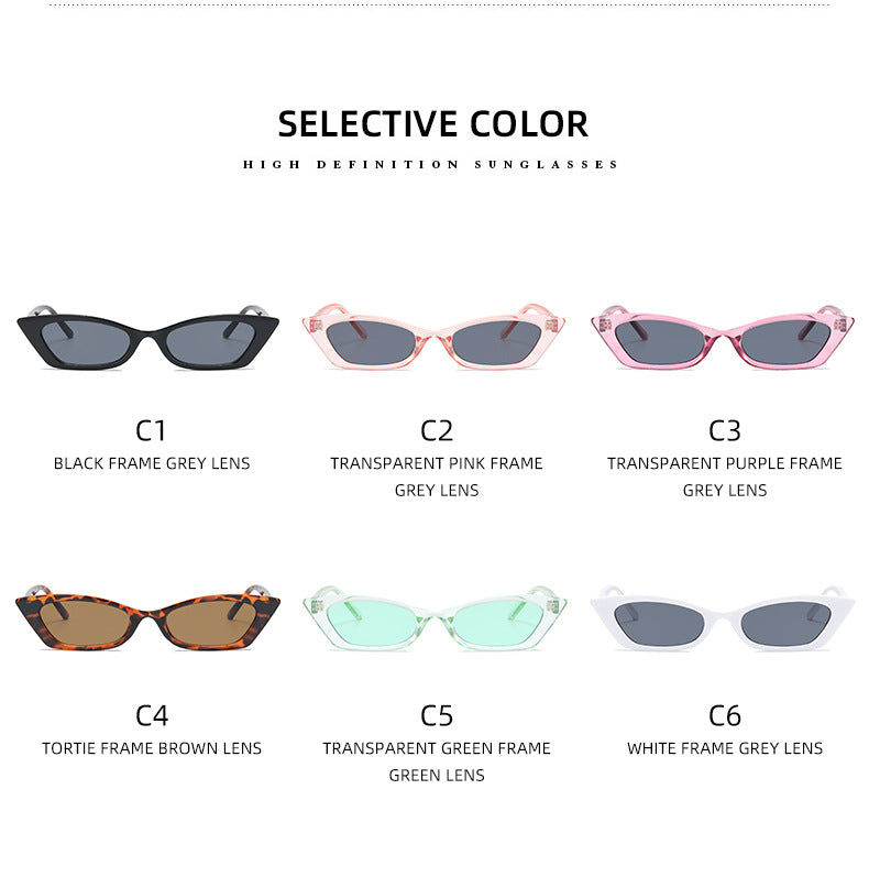 Damen modische Cat-Eye Sonnenbrille mit transparentem Rahmen Karnz