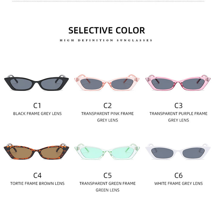 Damen modische Cat-Eye Sonnenbrille mit transparentem Rahmen Karnz