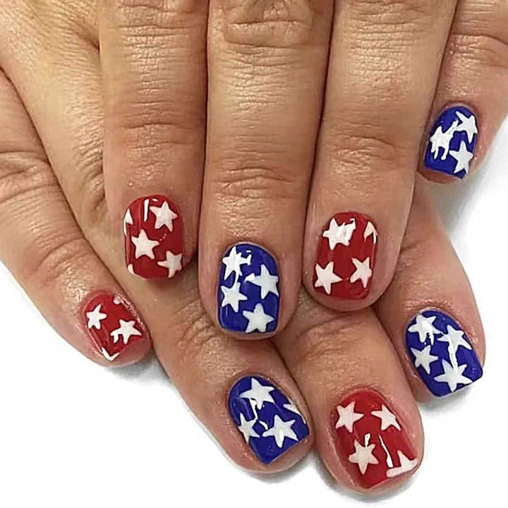 Patriotisches Stern-Themen-Nagelkunst-Set