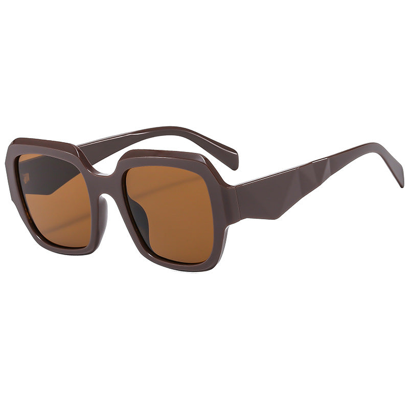 Damen Modische quadratische Sonnenbrille mit polygonalem Rahmen Karnz
