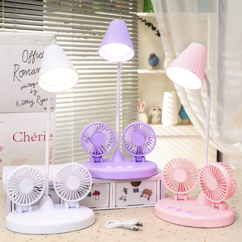 Damen Tischventilator mit integrierter LED-Lampe und flexibler Neigetechnologie Karnz
