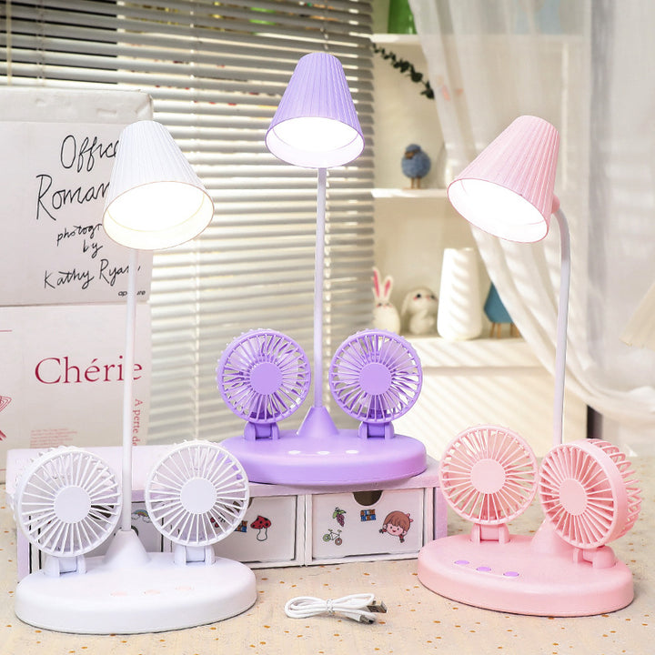 Damen Tischventilator mit integrierter LED-Lampe und flexibler Neigetechnologie Karnz