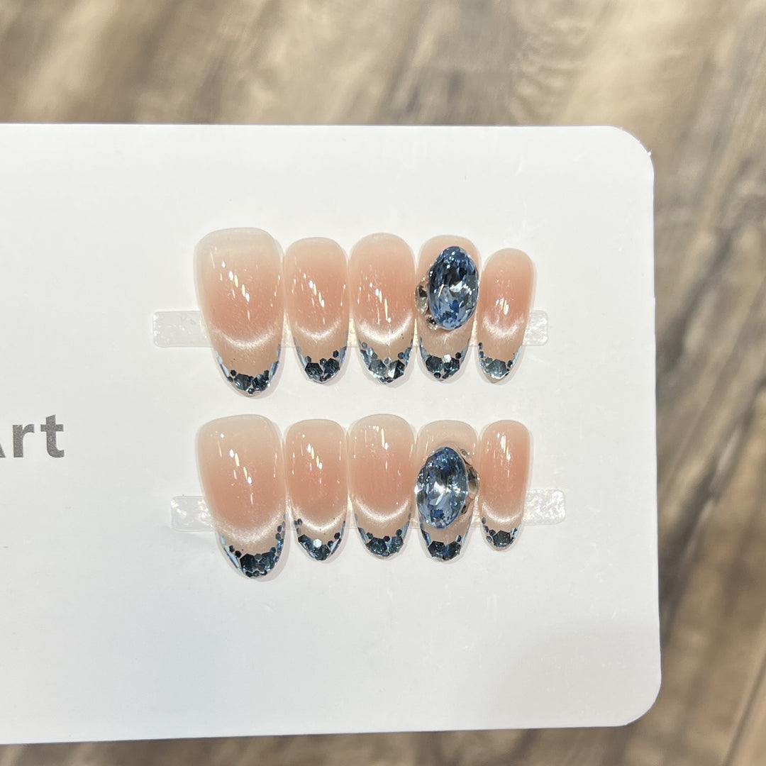 Elegante florale Akzent Press-On Nageltips