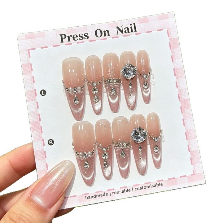 Strass-Beschichteter Press-On Nagelkunst Set