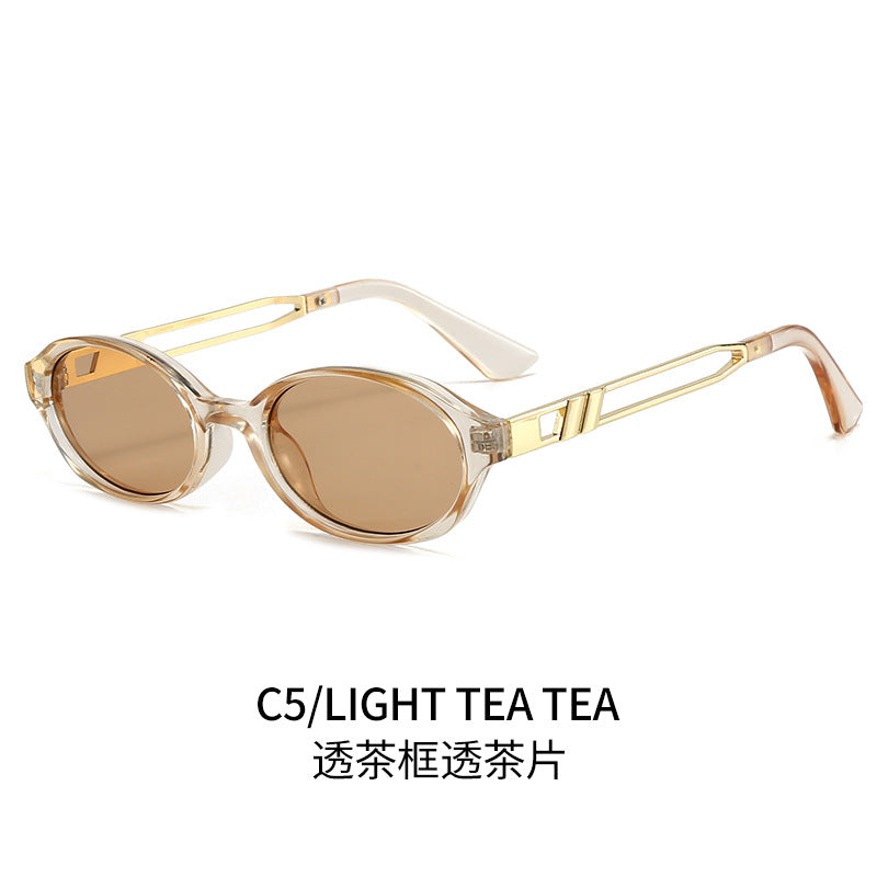 Damen Elegante Sonnenbrille im luxuriösen Schildpattdesign mit goldenen Metallakzenten Karnz