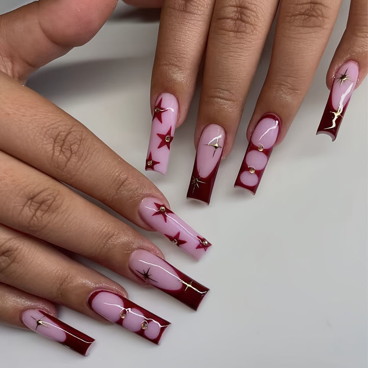 Star-Accent Press-On Nagelkunst Karnz