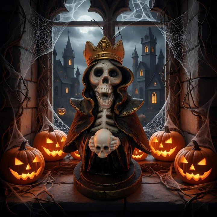 Dekorative Totenkopfstatue Karnz