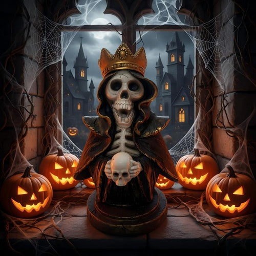Dekorative Totenkopfstatue Karnz