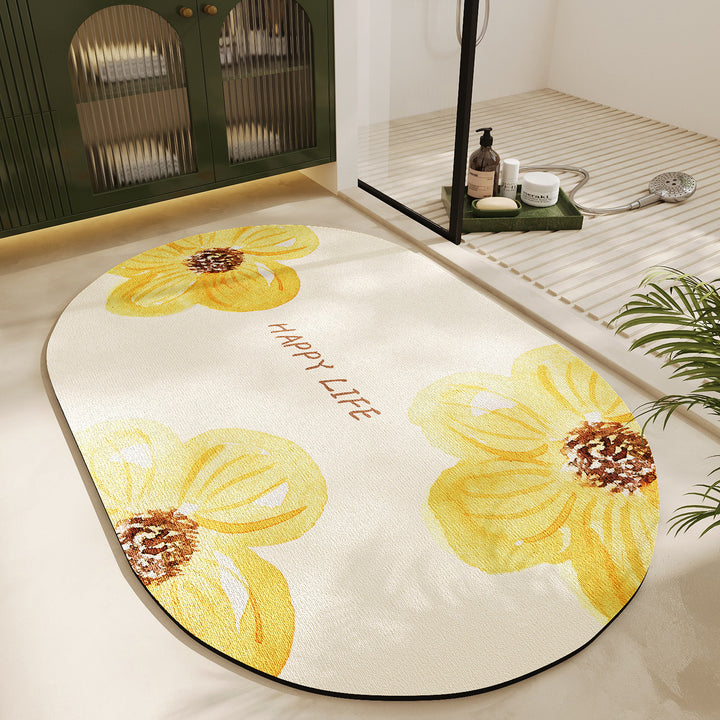 Florales Design-Badeteppich