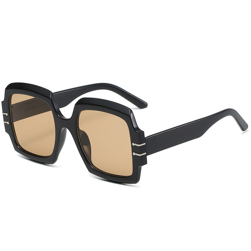 Damen Modische Oversized-Sonnenbrille mit animalischem Muster Karnz