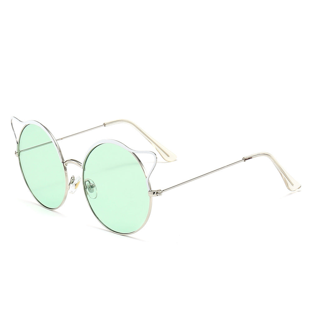 Modische Cat-Eye Sonnenbrille mit Verspiegelten Gläsern Karnz