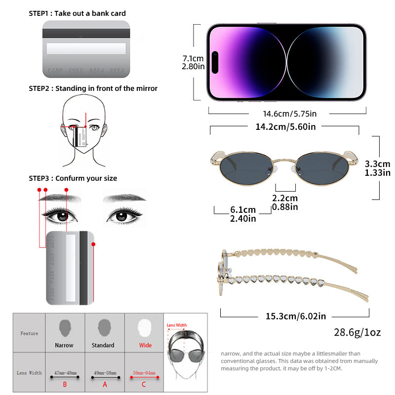 Modische Sonnenbrille mit Ovalem Rahmen und Luxuriösem Akzent Karnz