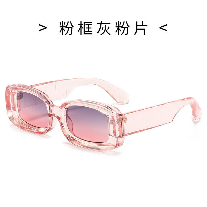 Damen Quadratische Sonnenbrille mit transparentem Rahmen Karnz
