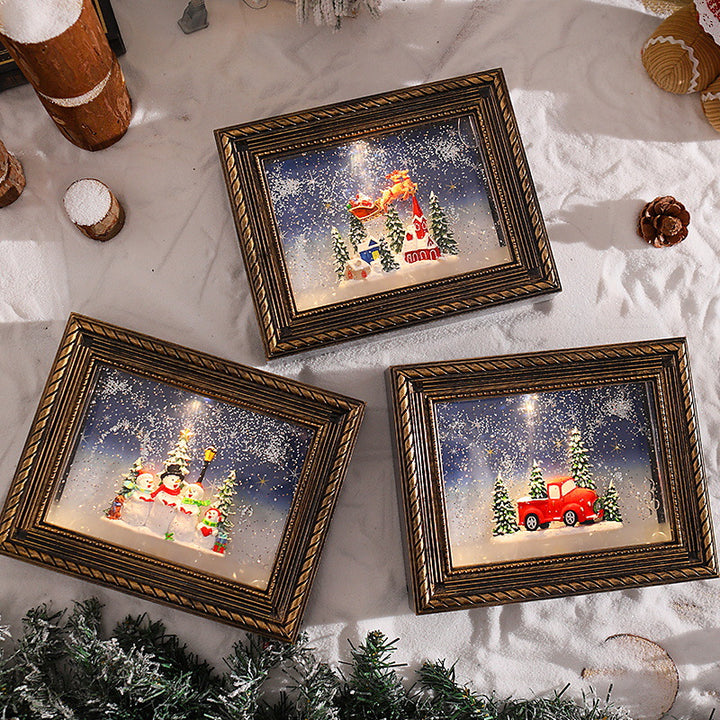 Dekoratives Weihnachtsmotiv mit Schneemännern Karnz