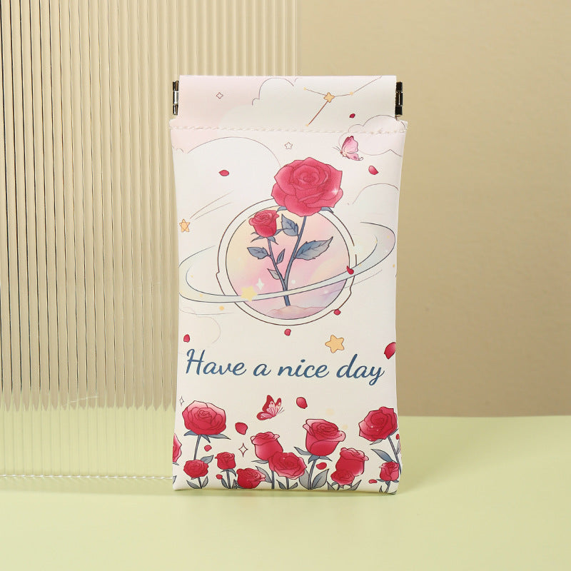 Künstlerische Blumenmuster Münztasche