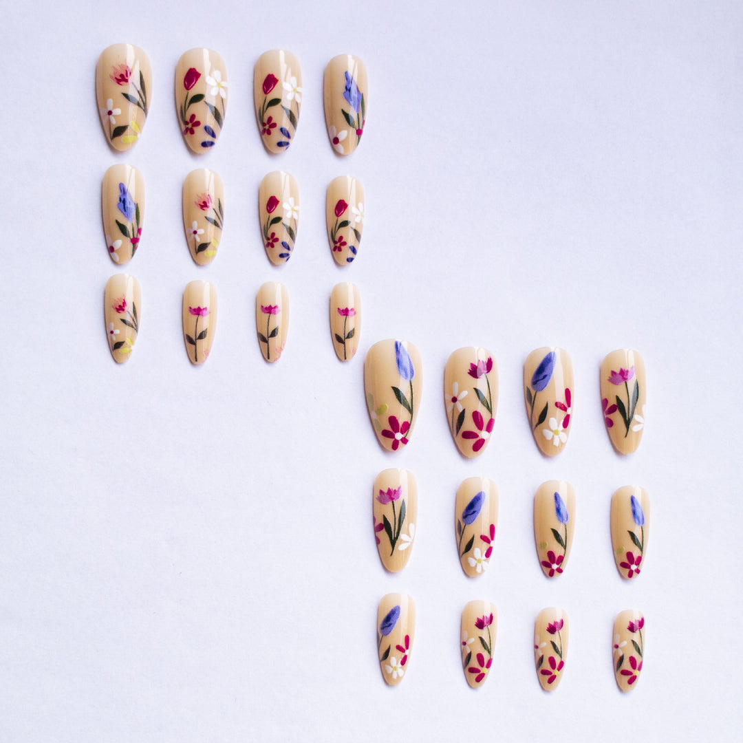 Florale Kunst Nageldekor Set