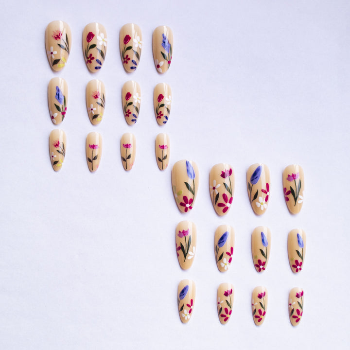 Florale Kunst Nageldekor Set