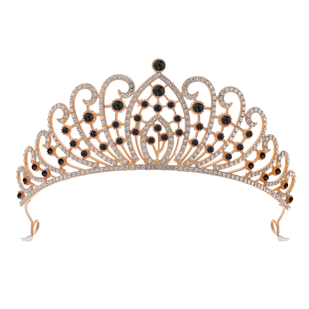 Damen Elegante Strass-Tiara mit floralen Details Karnz