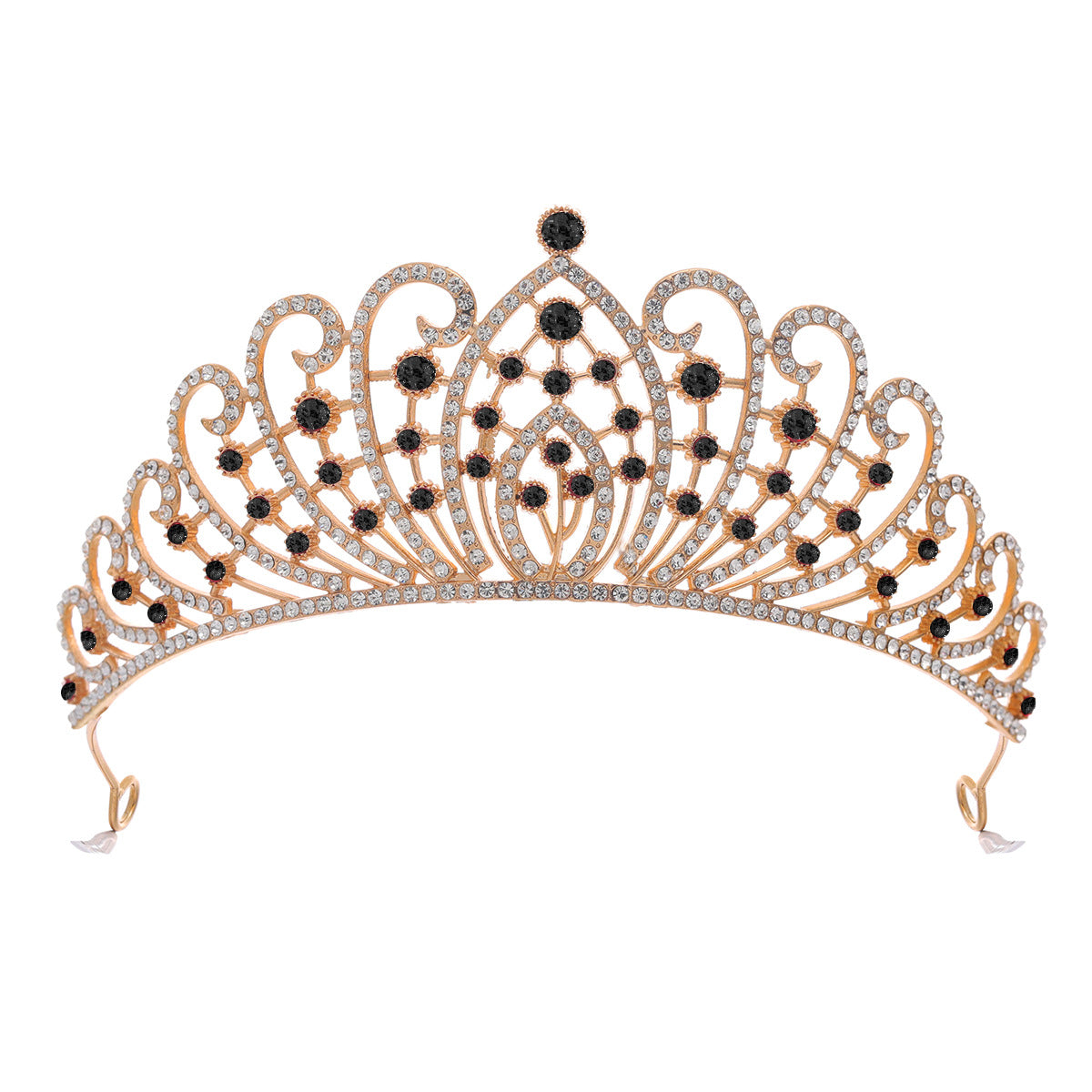 Damen Elegante Strass-Tiara mit floralen Details Karnz