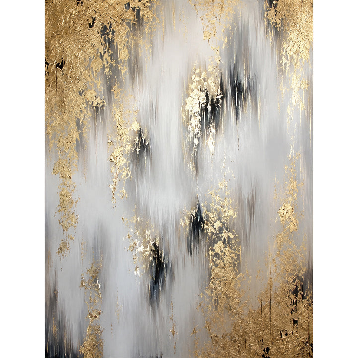 Abstractes Goldblatt Leinwandkunstwerk
