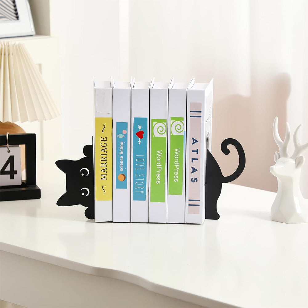 Verspielte katzenförmige Buchstützen