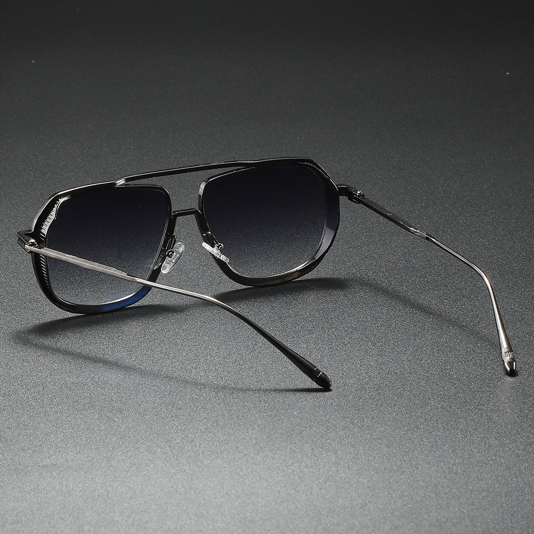 Damen Elegante Sonnenbrille mit kantigem Metallrahmen Karnz