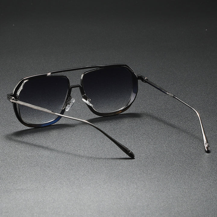 Damen Elegante Sonnenbrille mit kantigem Metallrahmen Karnz