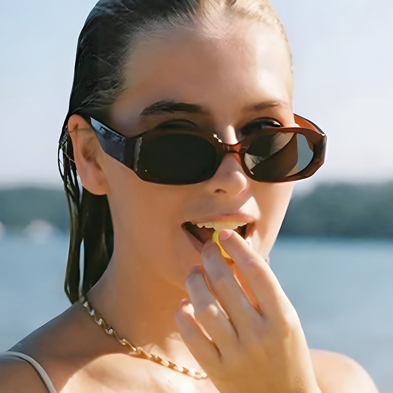 Damen extravagante Sonnenbrille im stilvollen Retro-Design Karnz