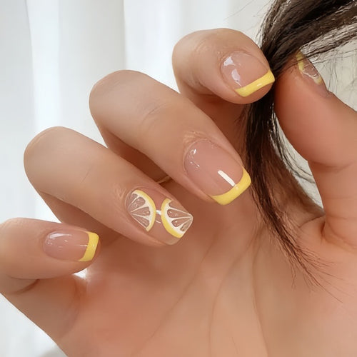 Elegante Zitrone-Themen-Acryl-Nagelkunst-Verstärkungen Karnz