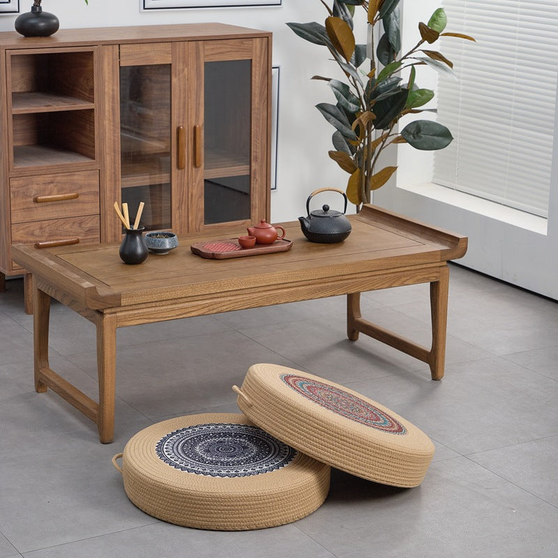 Runder Kunstleder Pouf Karnz