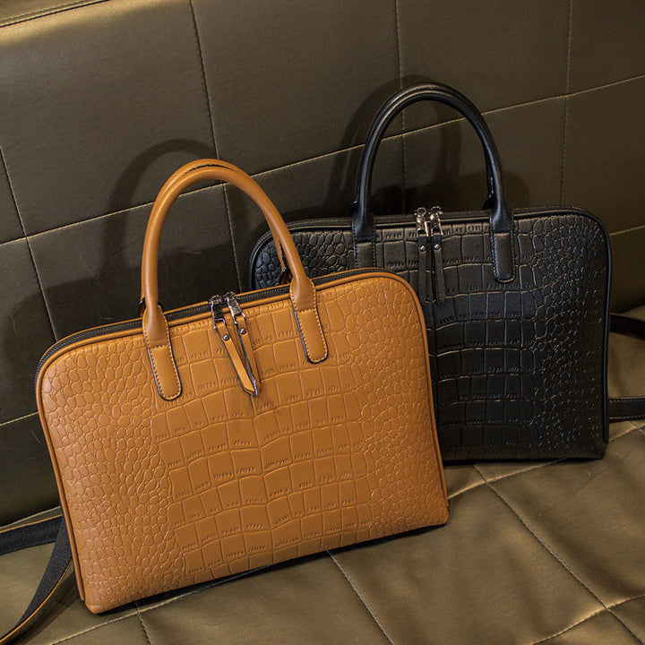 Elegante Laptop-Tasche Im Luxuriösen Krokodil-Look Karnz
