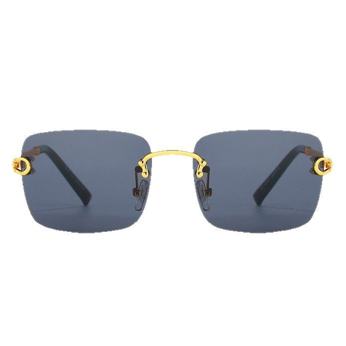 Damen quadratische Sonnenbrille mit luxuriösem, goldverziertem Rahmen und schützenden Gläsern Karnz