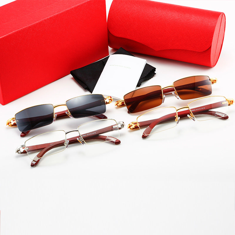 Damen moderne quadratische Sonnenbrille mit luxuriösem Metallrahmen Karnz
