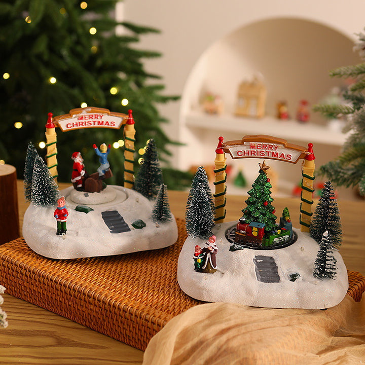 Festliche Weihnachtsdekoration mit Lichtern Karnz