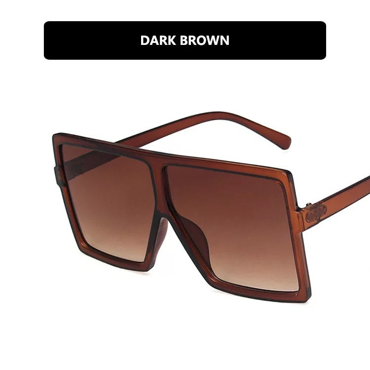 Damen moderne oversized Sonnenbrille mit transparentem Rahmen und stilvollen Gläsern Karnz