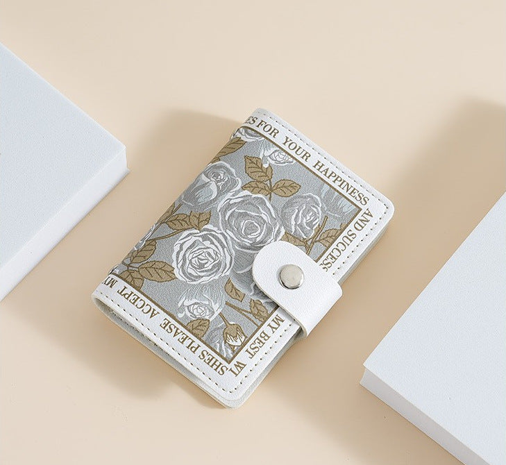 Elegante Rose Druck Geldbörse Karnz