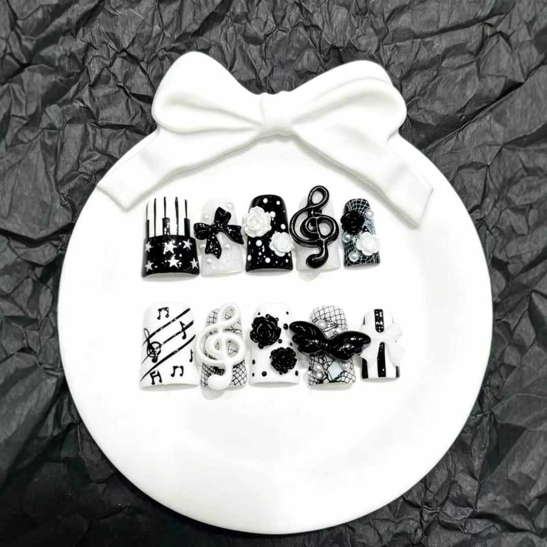 Künstlerisches Musikalisches Press-On Nail Art Set