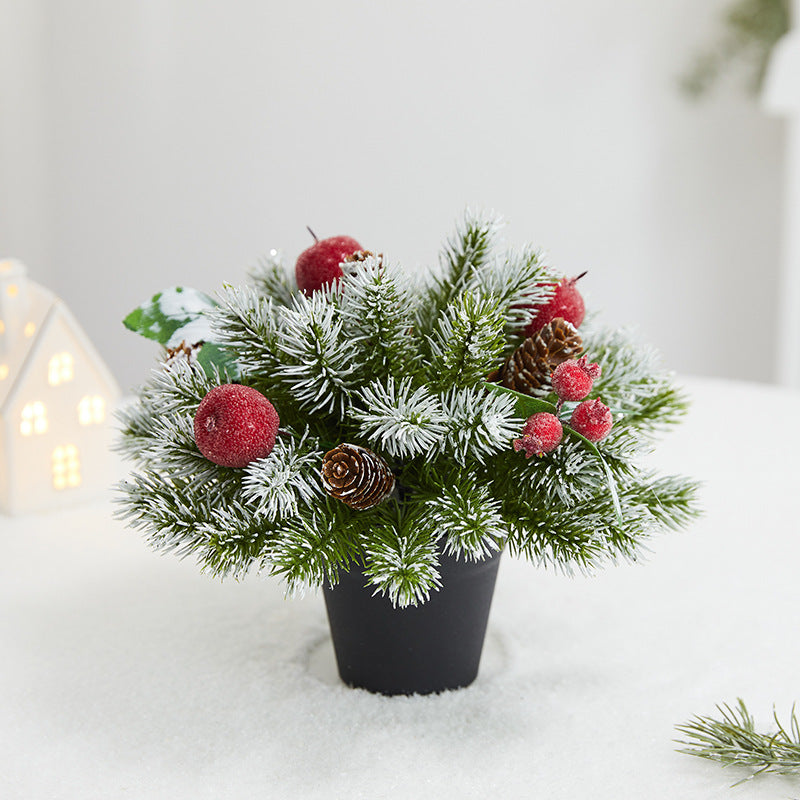 Künstlicher schneebedeckter Kieferntischschmuck